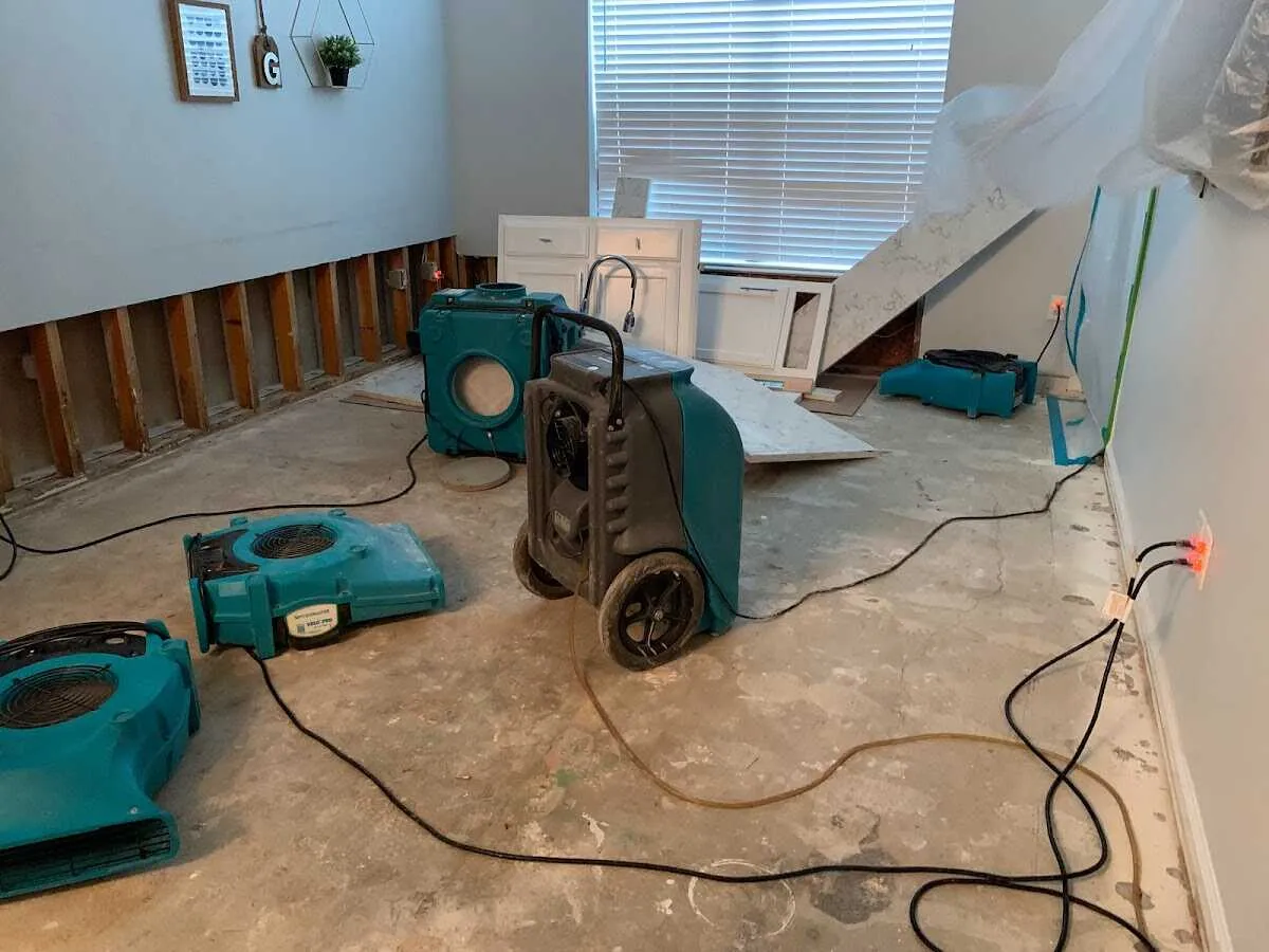 Dehumidifier in flood-cut room for Water Extraction & Removal in Wilbraham